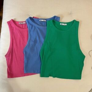 Zara cropped tank tops